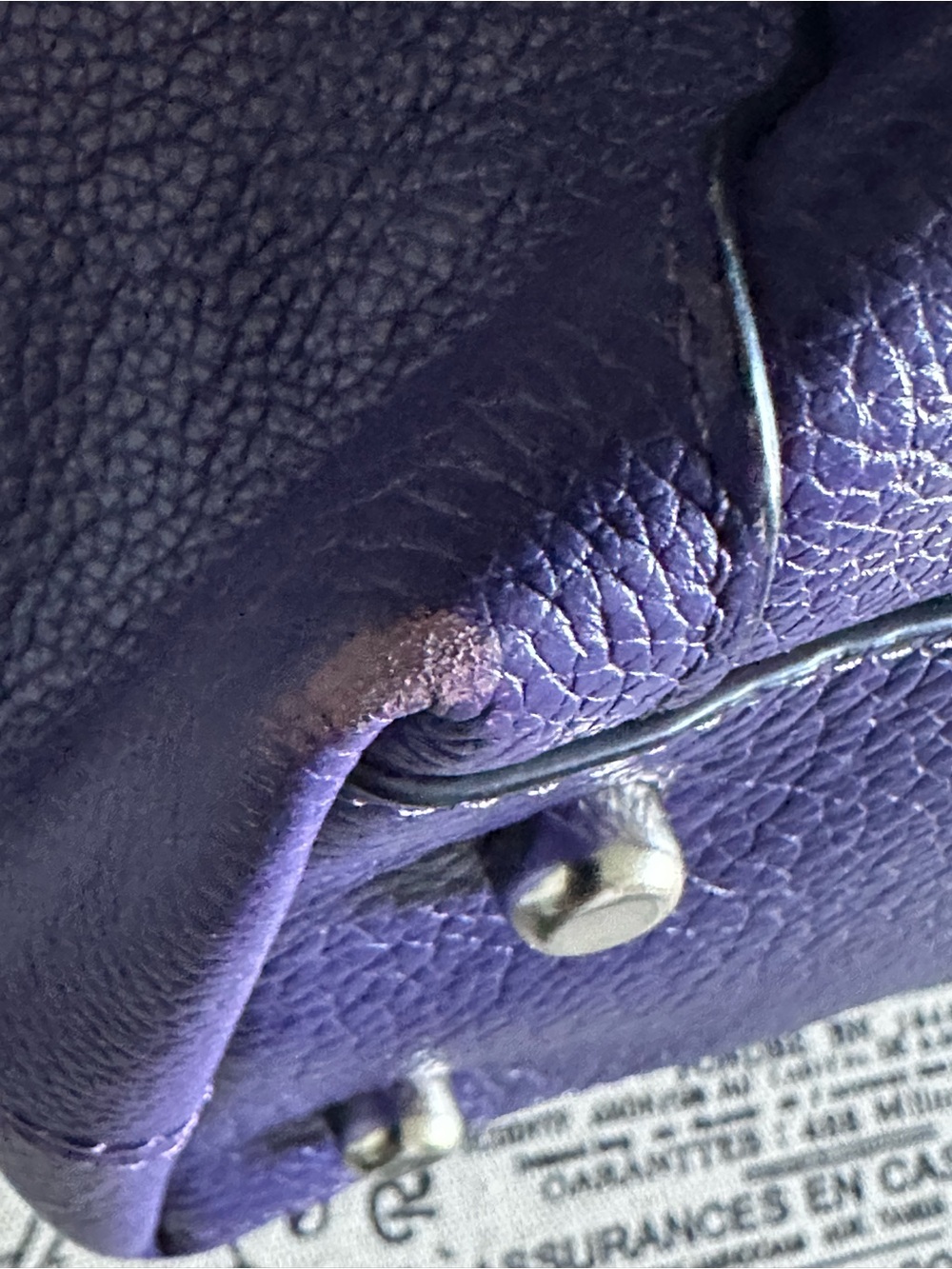 Coach Edie 31 Purple Pebbled Leather Shoulder Bag 3 Compartment Tote - Picture 5 of 13